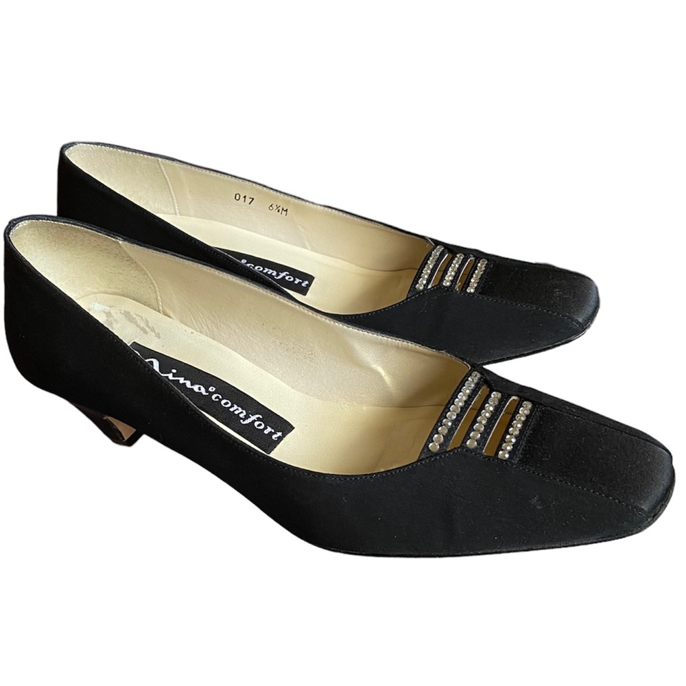 Nina Comfort Black Kitten Heel Size 6.5